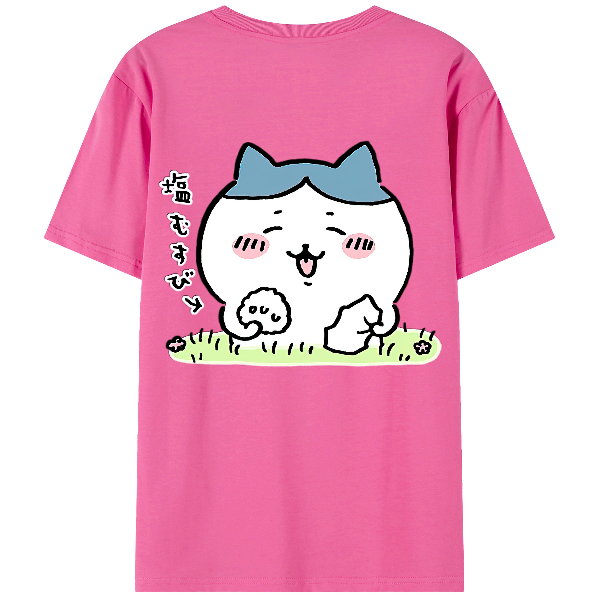 （画像用） ちいかわ ハチワレ Chii-kawa hachiware レディース半袖Tシャツ(バックプリント)